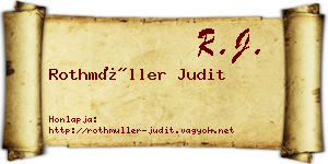 Rothmüller Judit névjegykártya