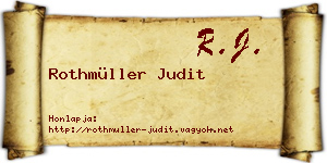 Rothmüller Judit névjegykártya